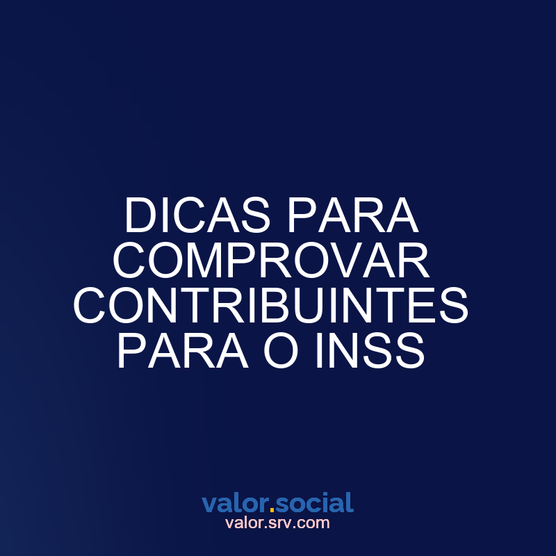 Dicas para demonstrar que os contribuintes para INSs